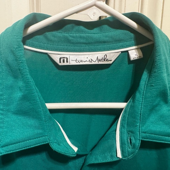 Travis Mathew Green Short Sleeve Men’s Polo Shirt Chest Pocket Sz XL - Picture 6 of 11